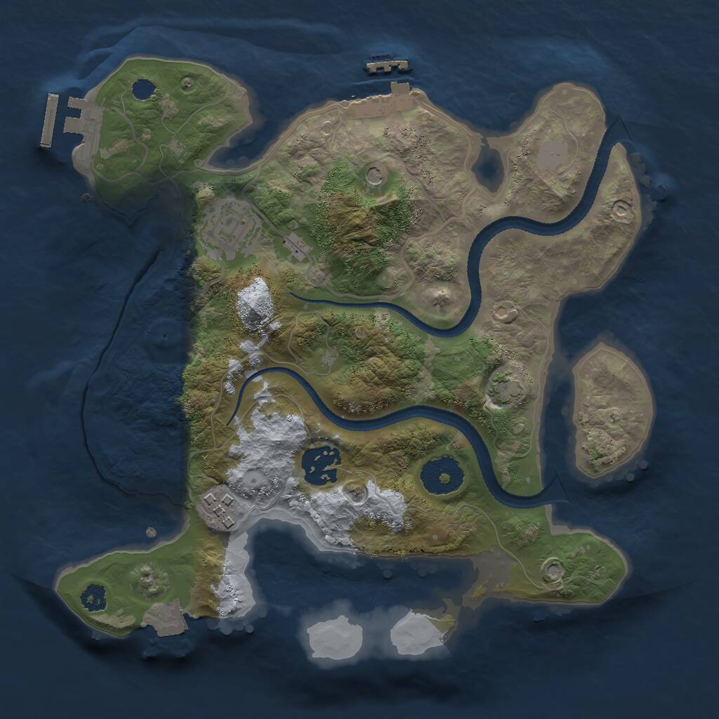 Rust Map: Procedural Map, Size: 2700, Seed: 1753825428, 8 Monuments