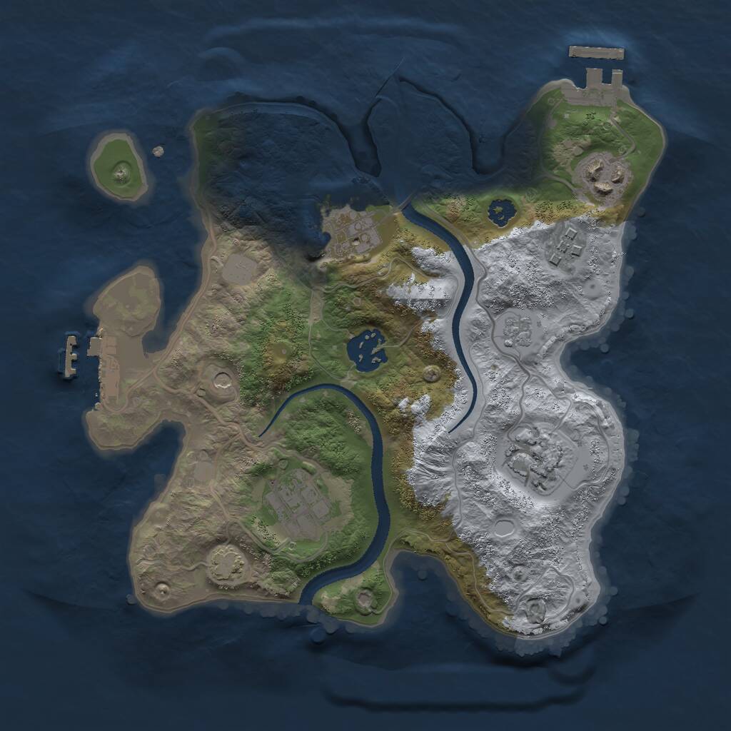 Rust Map: Procedural Map, Size: 2700, Seed: 1077698965, 12 Monuments