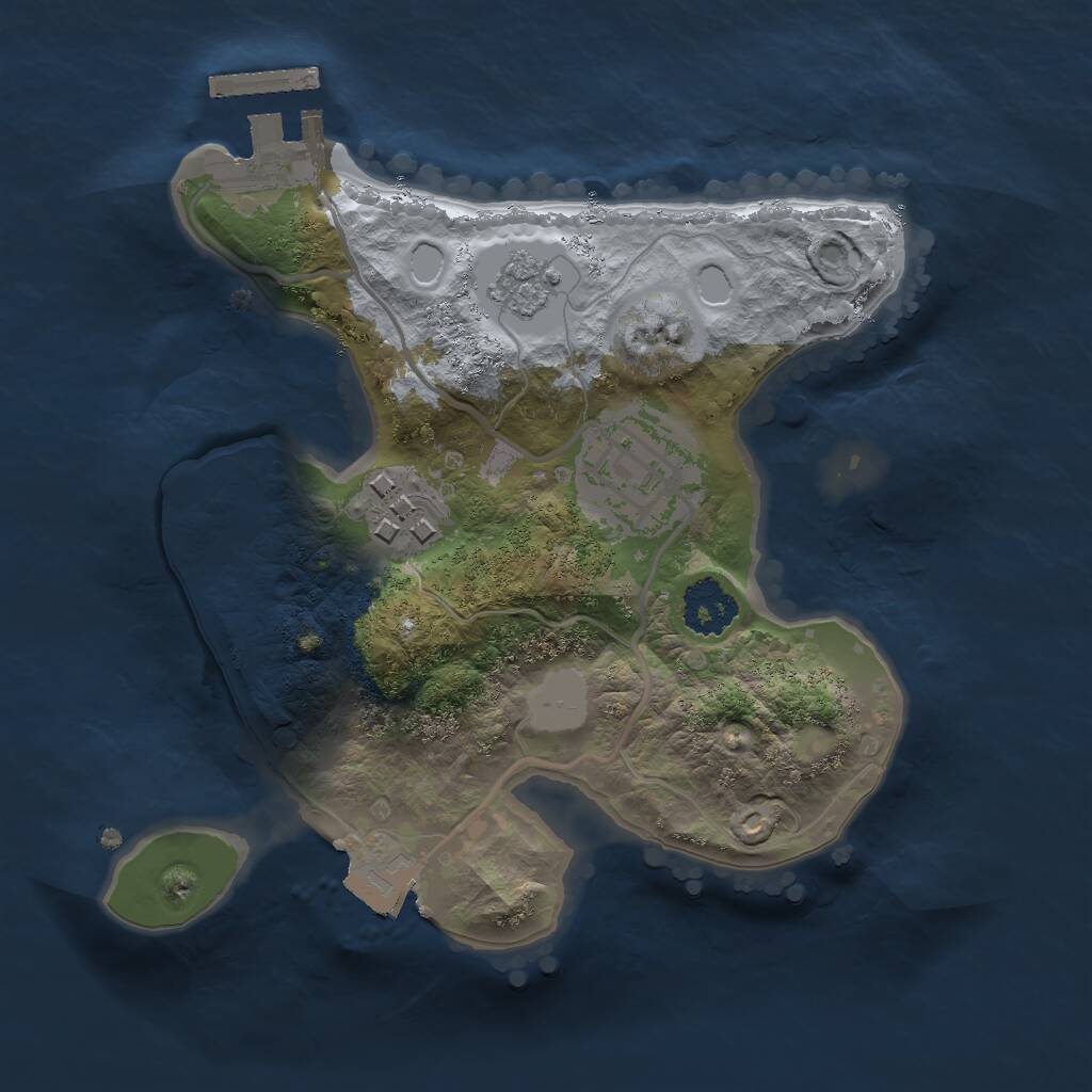 Rust Map: Procedural Map, Size: 2000, Seed: 143108, 5 Monuments