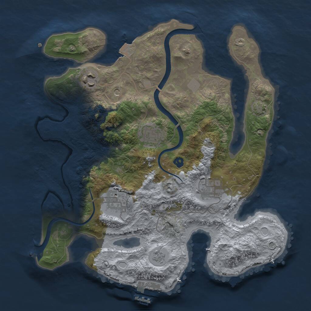Rust Map: Procedural Map, Size: 3000, Seed: 1667150730, 9 Monuments