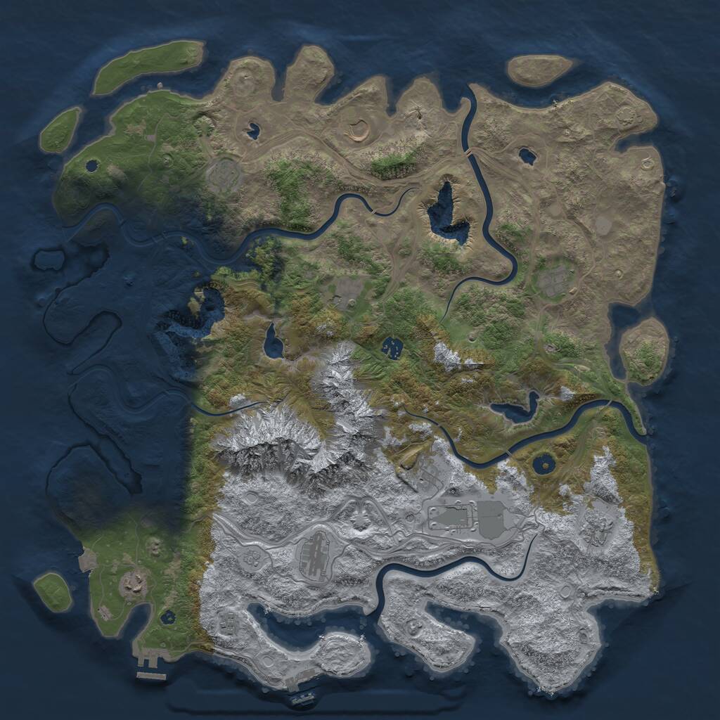 Rust Map: Procedural Map, Size: 5000, Seed: 286152044, 17 Monuments