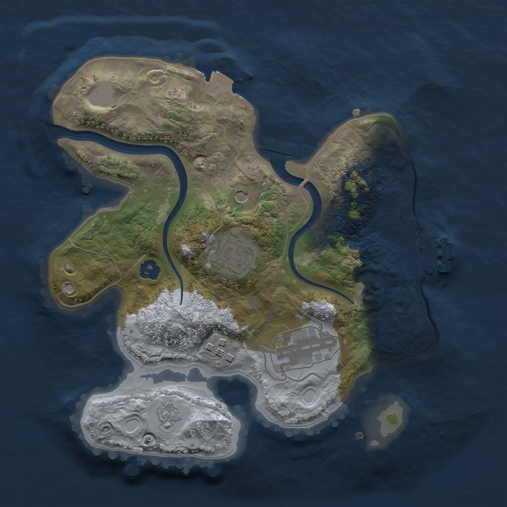 Rust Map: Procedural Map, Size: 2500, Seed: 745245245, 7 Monuments