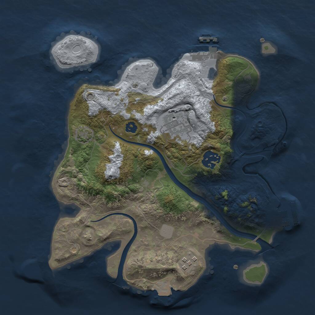 Rust Map: Procedural Map, Size: 2700, Seed: 1753826921, 7 Monuments