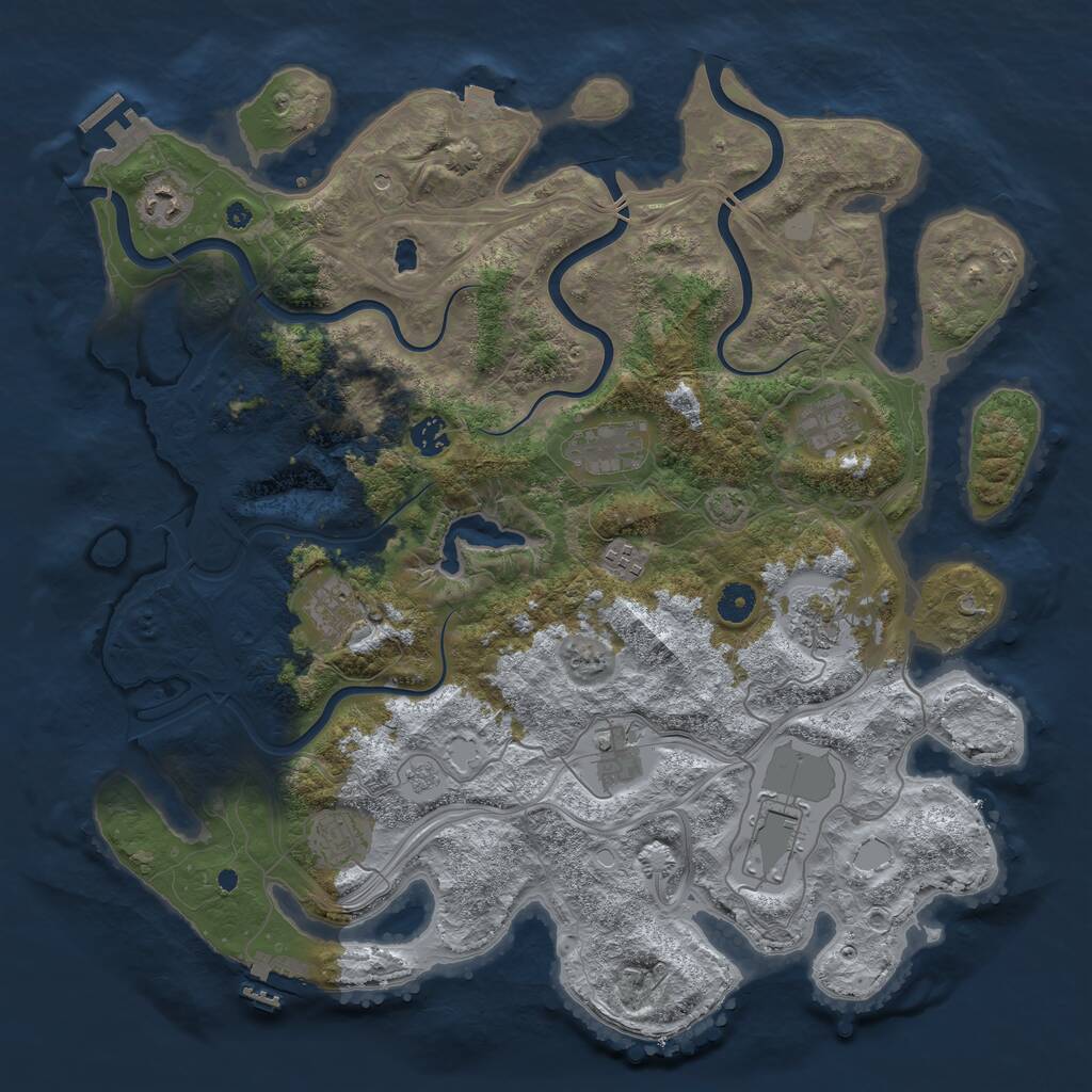 Rust Map: Procedural Map, Size: 4250, Seed: 900303, 16 Monuments