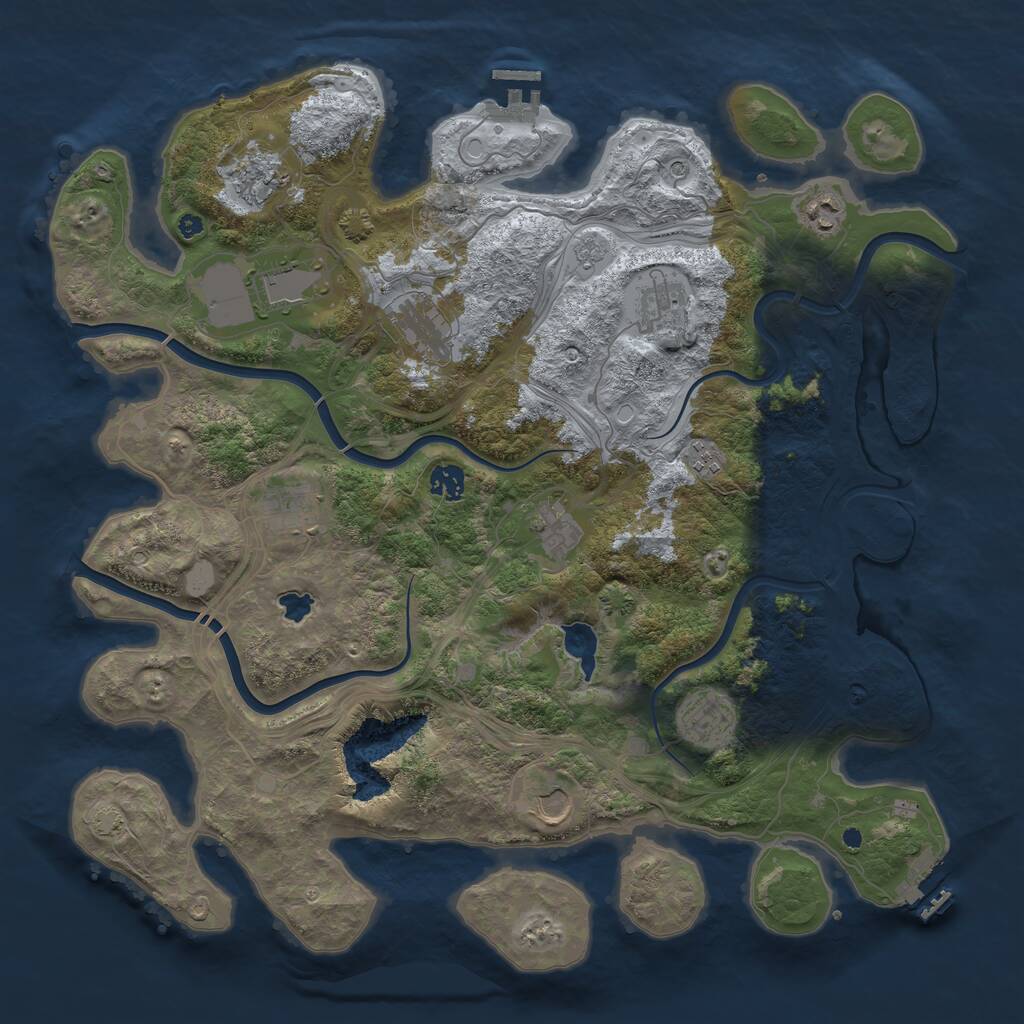 Rust Map: Procedural Map, Size: 4250, Seed: 2072590241, 17 Monuments