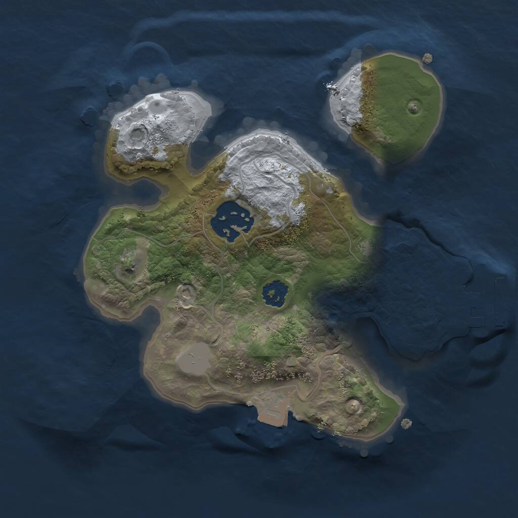 Rust Map: Procedural Map, Size: 2000, Seed: 1894818797, 3 Monuments