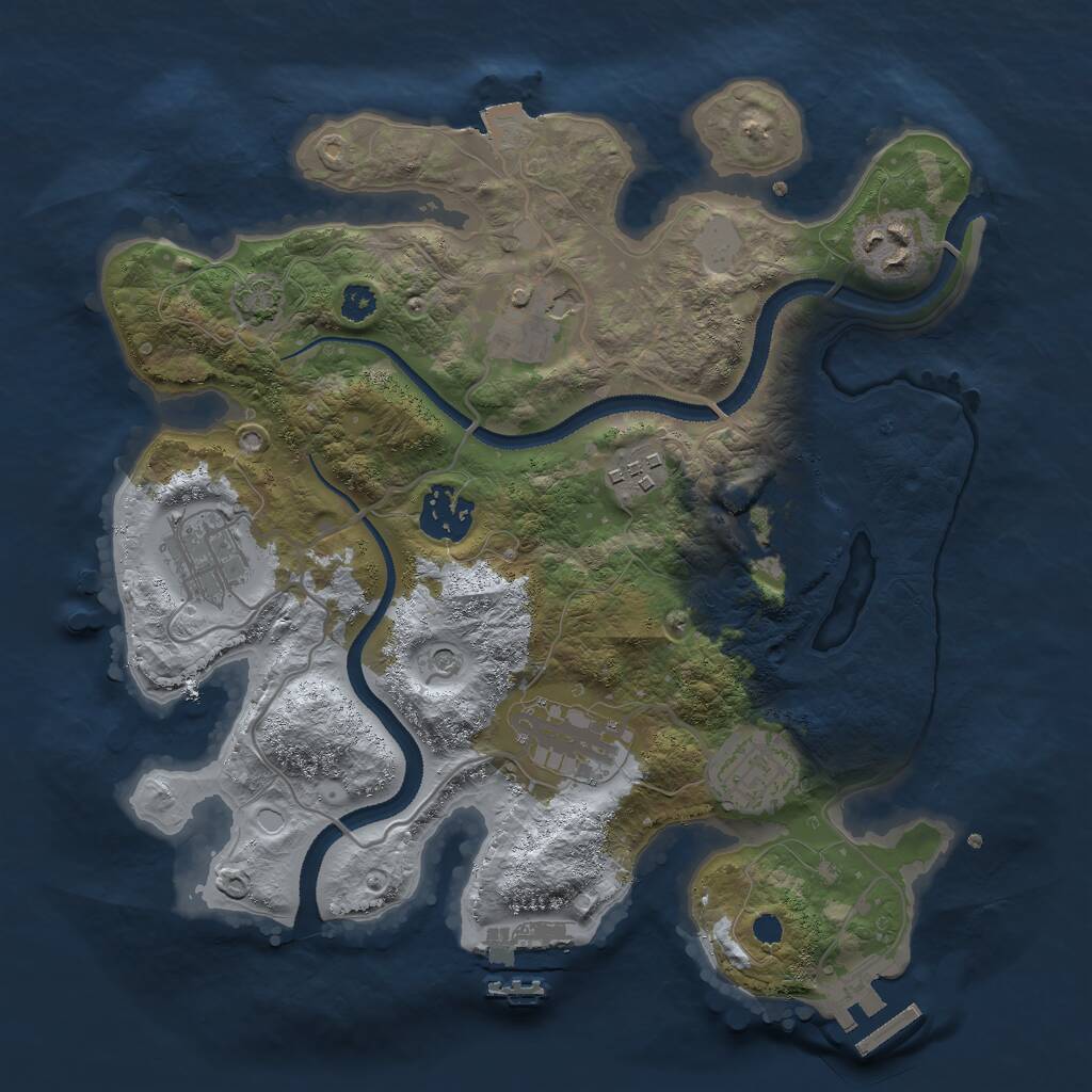 Rust Map: Procedural Map, Size: 3000, Seed: 935915169, 13 Monuments