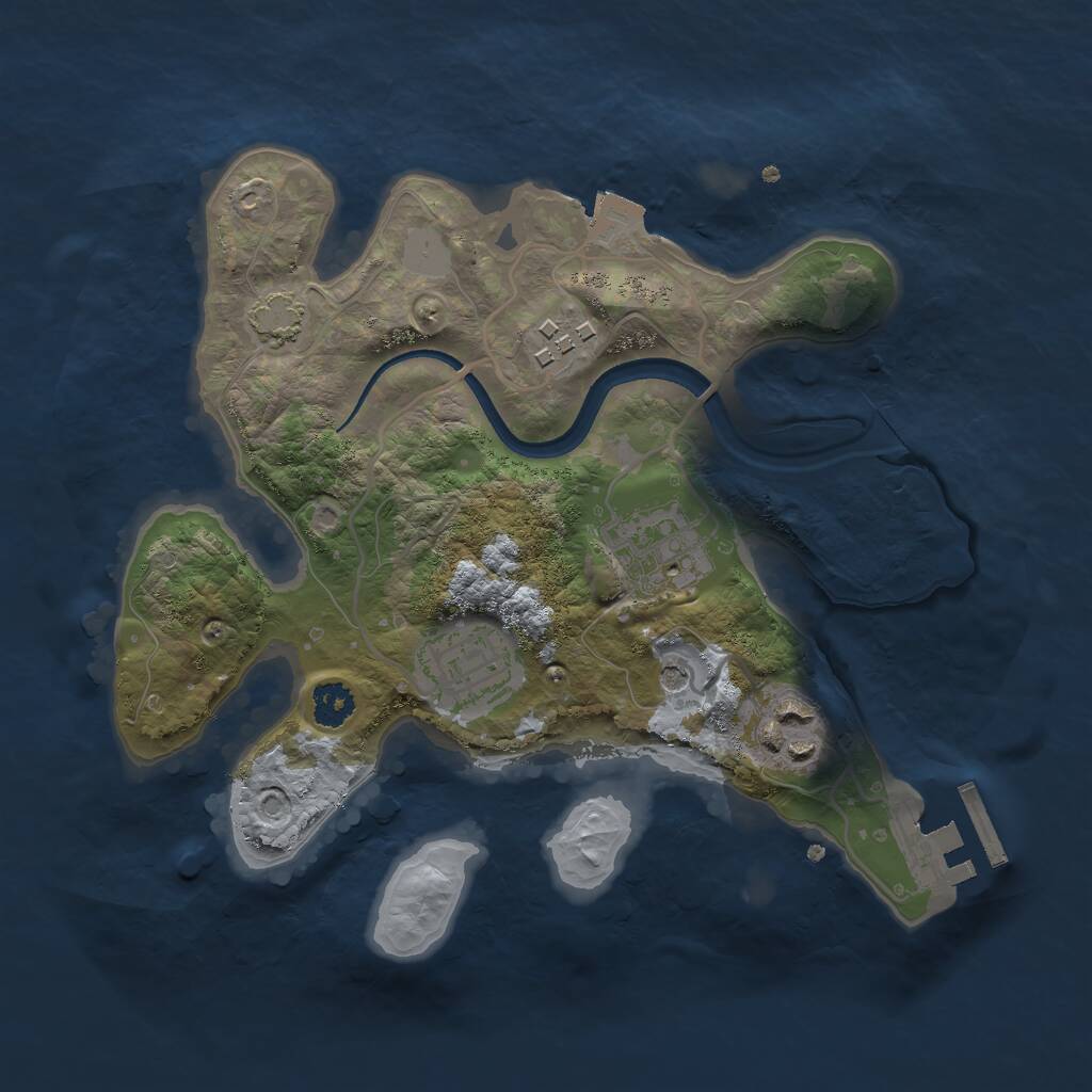 Rust Map: Procedural Map, Size: 2500, Seed: 18224, 8 Monuments