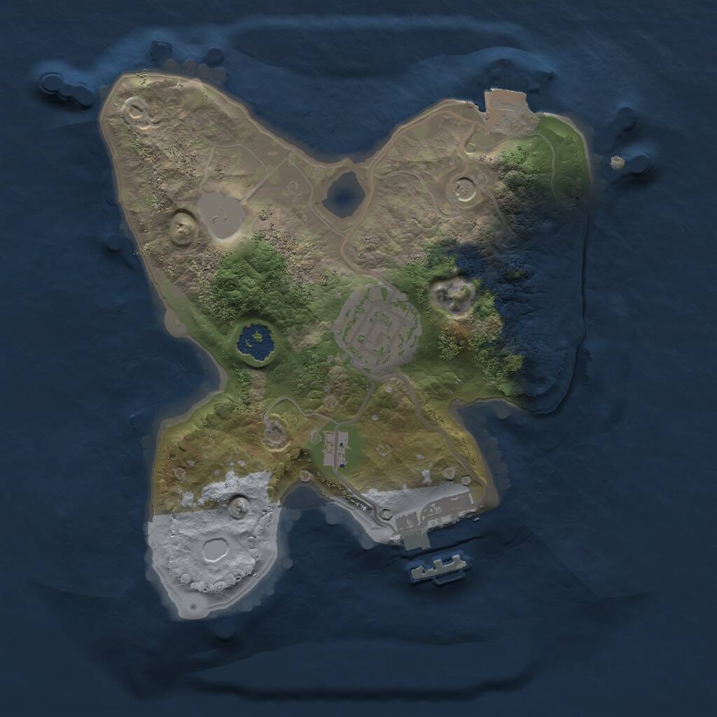 Rust Map: Procedural Map, Size: 2000, Seed: 200685751, 4 Monuments