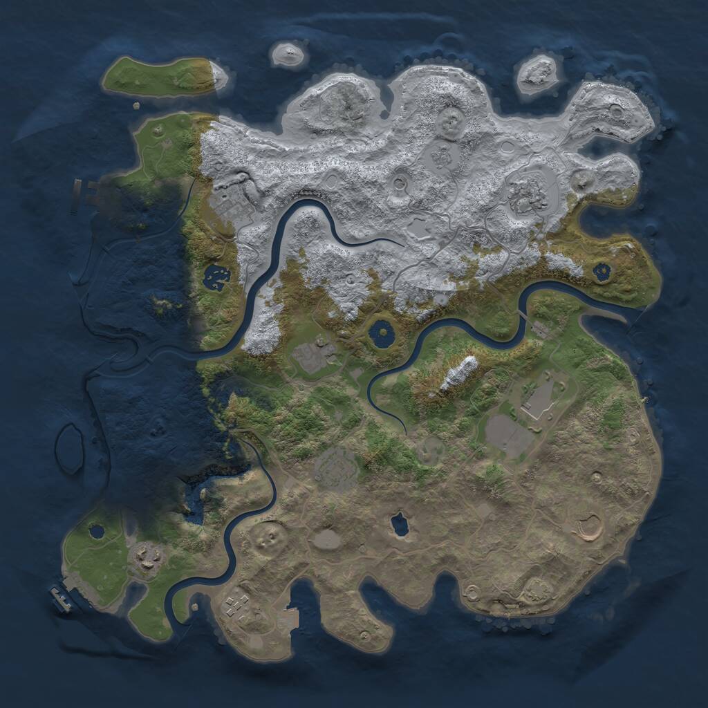 Rust Map: Procedural Map, Size: 4000, Seed: 5242728, 15 Monuments