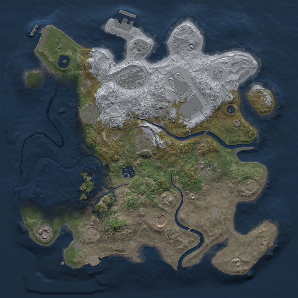 Rust Map: Procedural Map, Size: 3500, Seed: 860365825, 15 Monuments