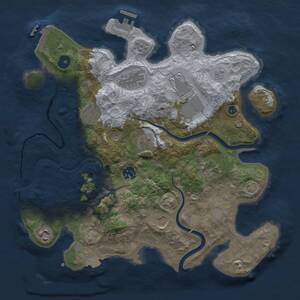 Thumbnail Rust Map: Procedural Map, Size: 3500, Seed: 860365825, 15 Monuments