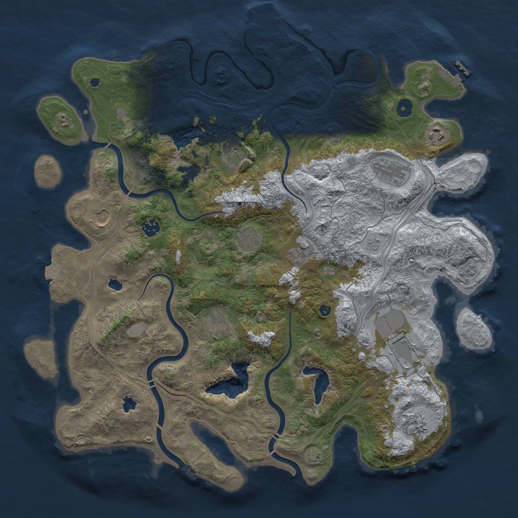 Rust Map: Procedural Map, Size: 4500, Seed: 580000, 17 Monuments
