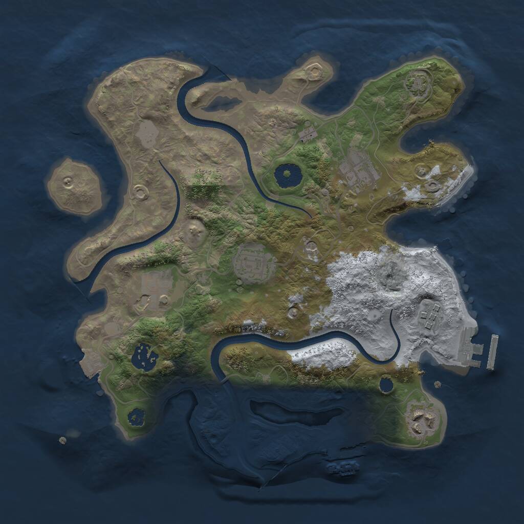 Rust Map: Procedural Map, Size: 3000, Seed: 1687102204, 11 Monuments