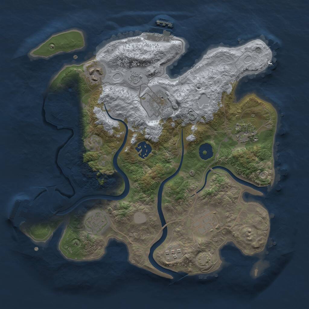 Rust Map: Procedural Map, Size: 3000, Seed: 2434567, 12 Monuments