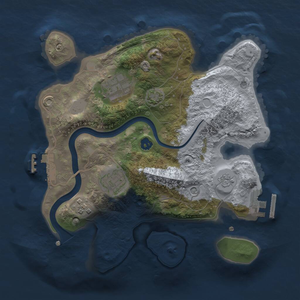 Rust Map: Procedural Map, Size: 2500, Seed: 615677227, 9 Monuments