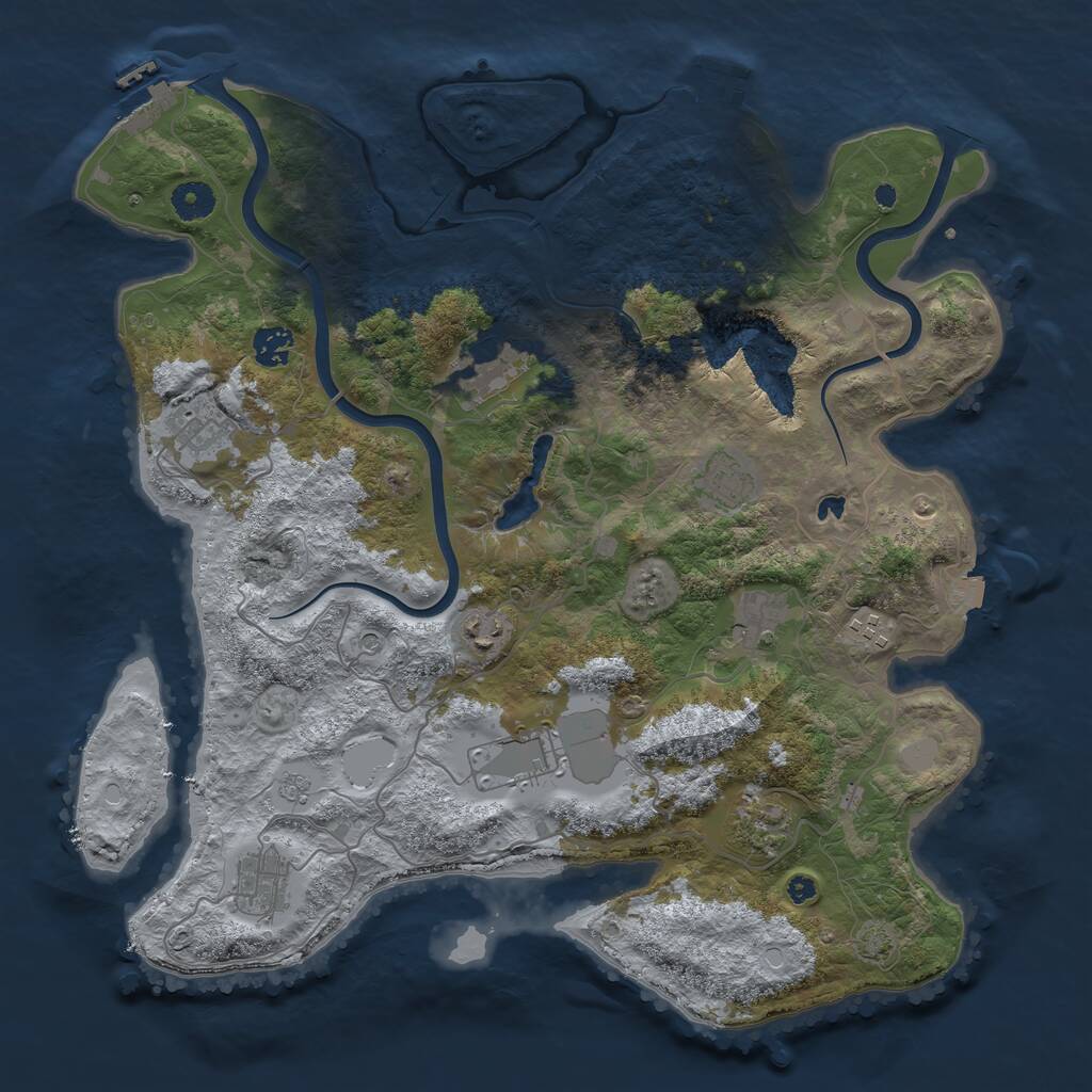 Rust Map: Procedural Map, Size: 4000, Seed: 2110609433, 16 Monuments