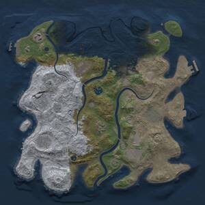 Thumbnail Rust Map: Procedural Map, Size: 3700, Seed: 296919691, 16 Monuments