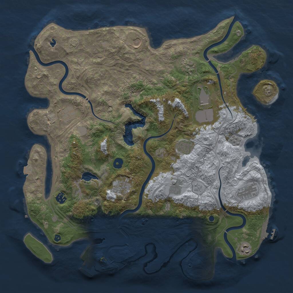 Rust Map: Procedural Map, Size: 4250, Seed: 1963522, 17 Monuments