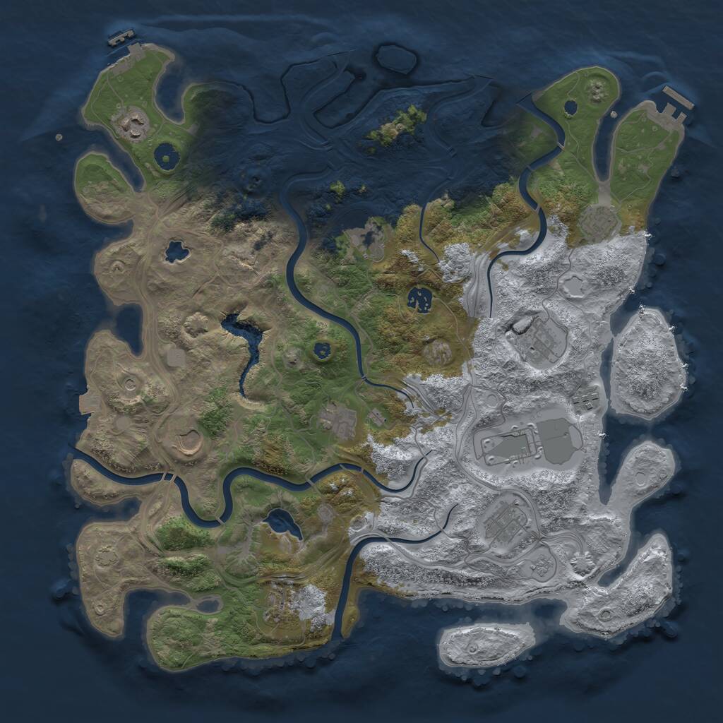 Rust Map: Procedural Map, Size: 4250, Seed: 1107969178, 17 Monuments
