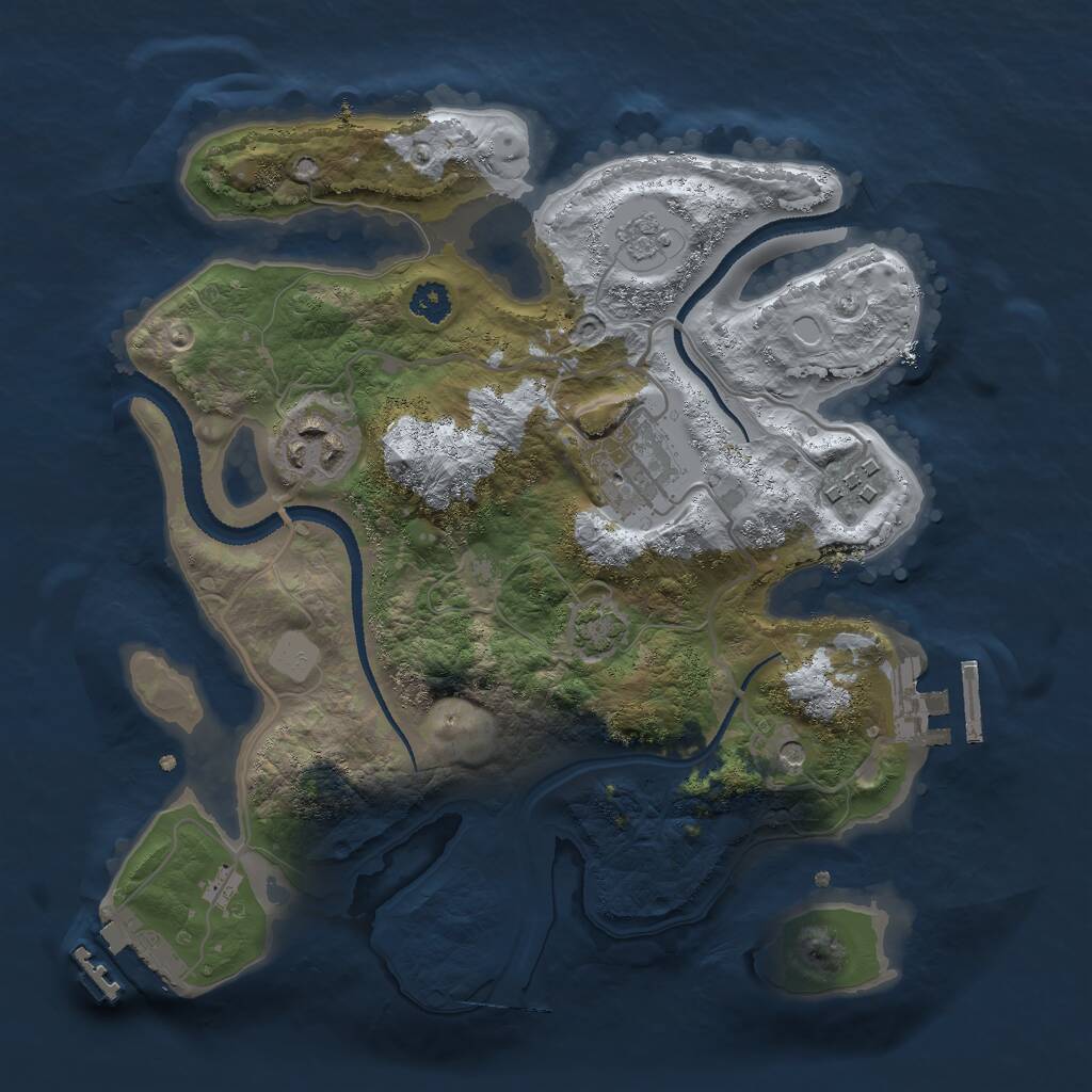 Rust Map: Procedural Map, Size: 2700, Seed: 1753866999, 9 Monuments