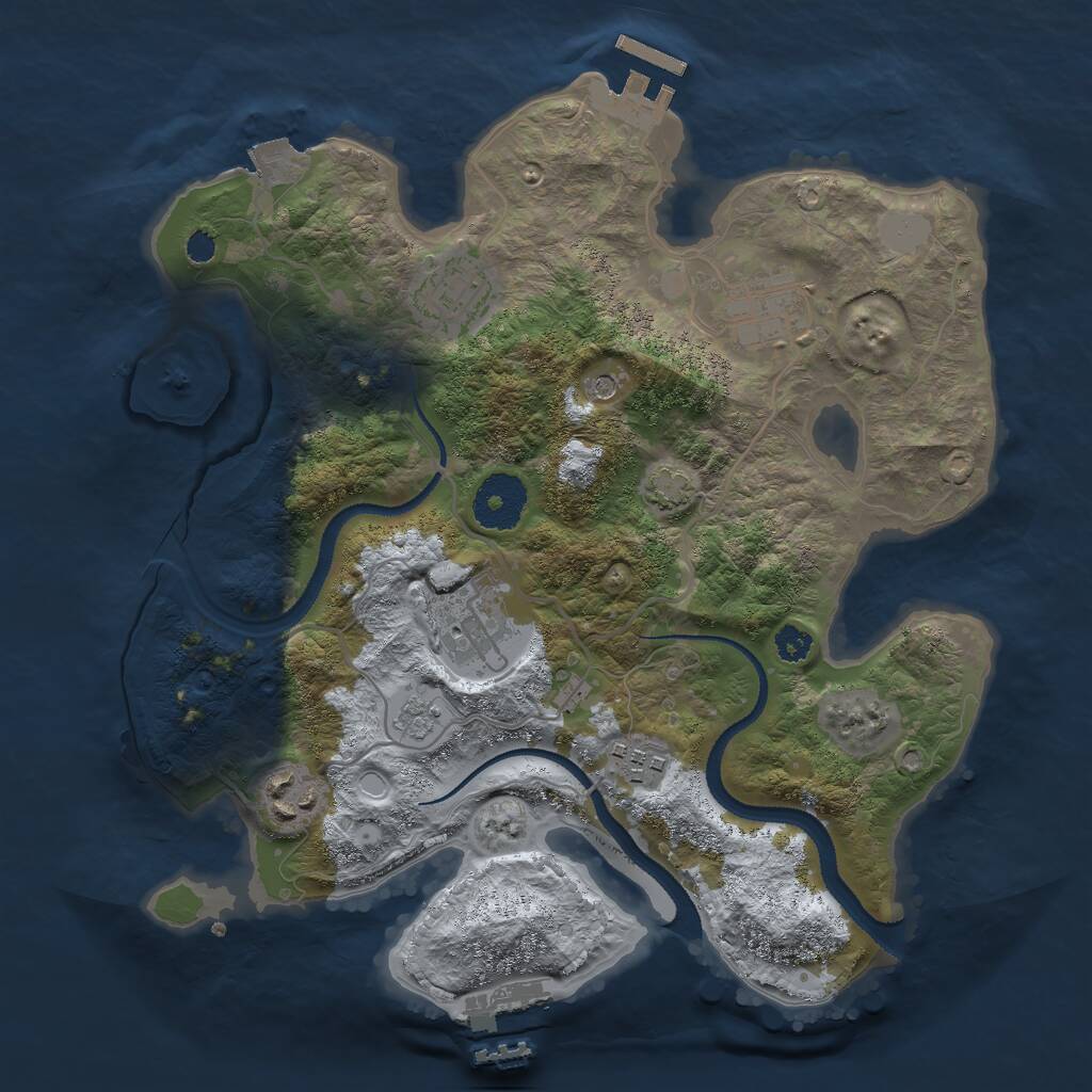 Rust Map: Procedural Map, Size: 3000, Seed: 1530849640, 11 Monuments