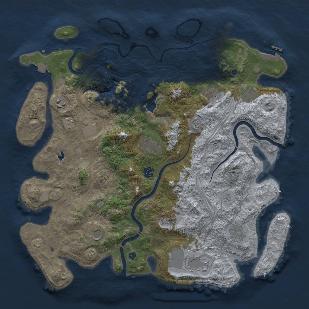 Rust Map: Procedural Map, Size: 4250, Seed: 28379, 16 Monuments