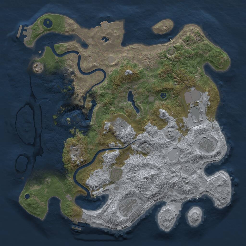 Rust Map: Procedural Map, Size: 4000, Seed: 1297000595, 14 Monuments