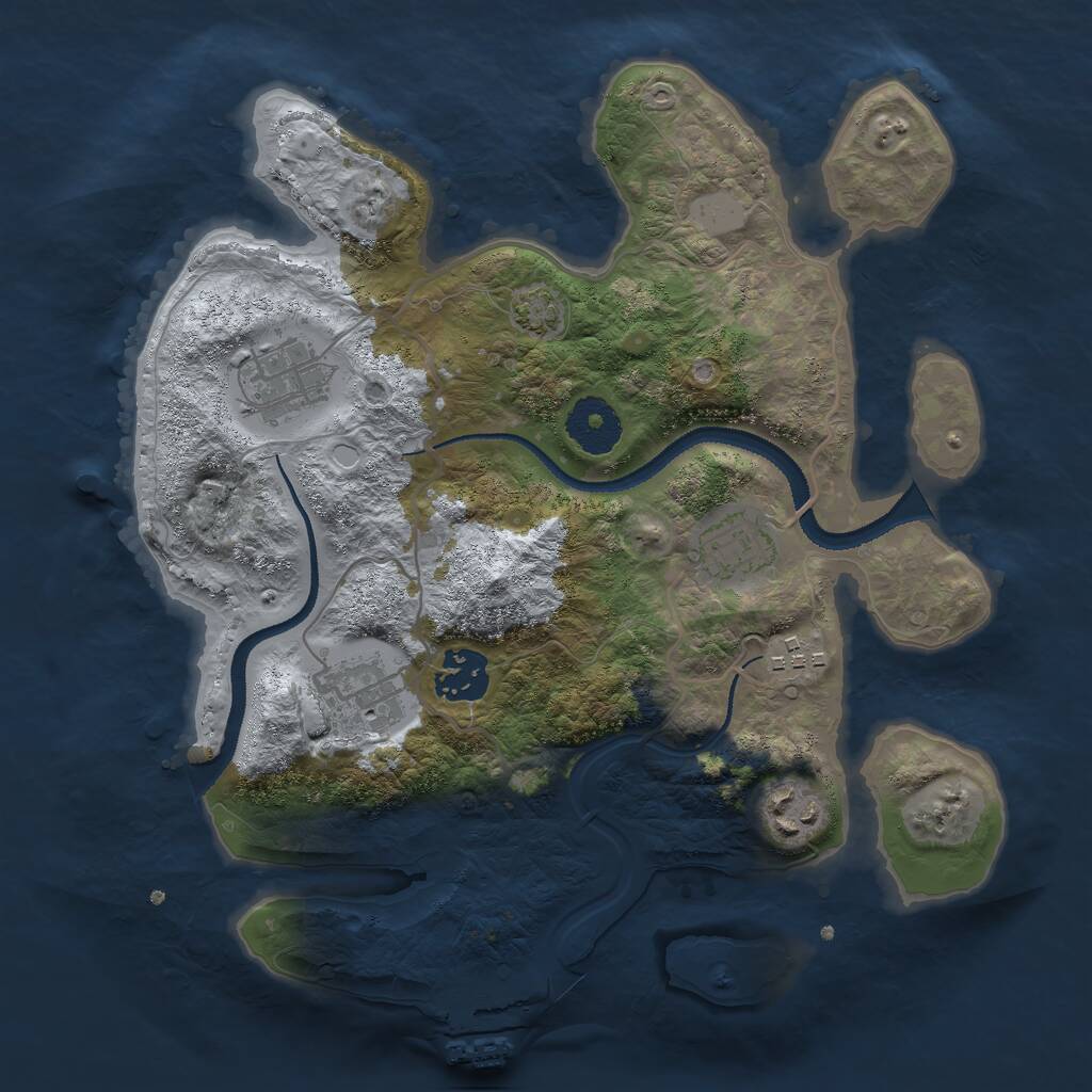 Rust Map: Procedural Map, Size: 3000, Seed: 21226, 9 Monuments