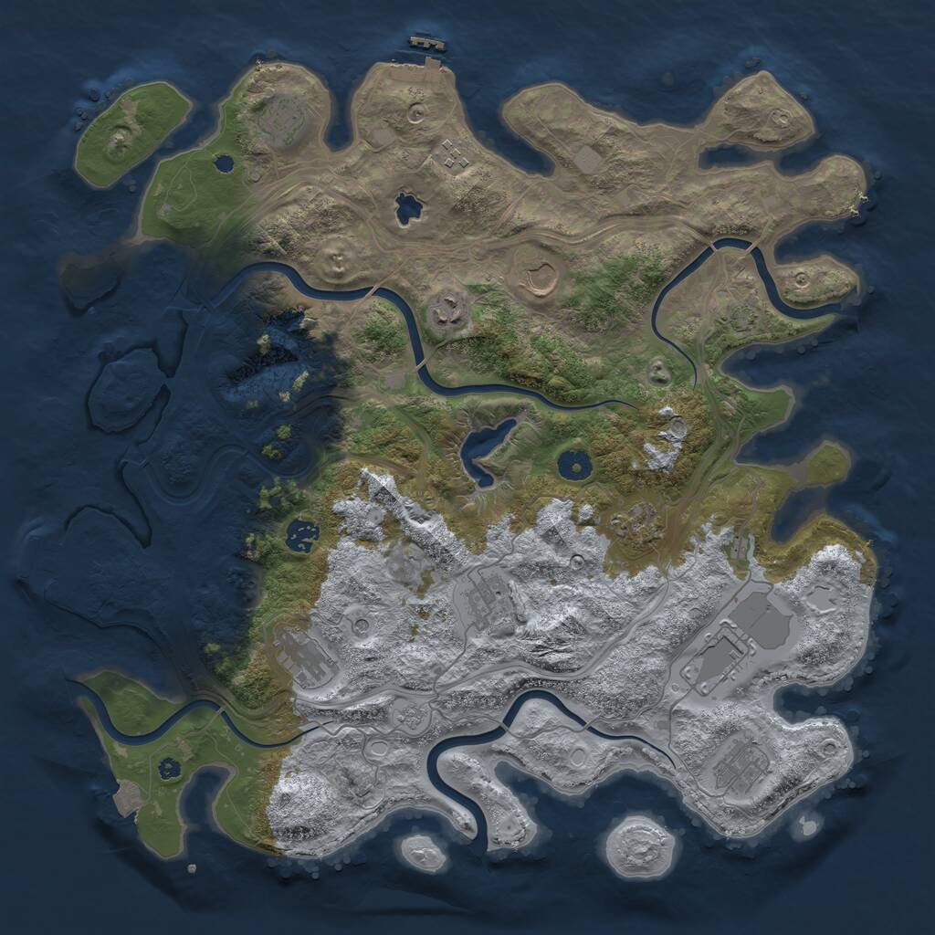 Rust Map: Procedural Map, Size: 4250, Seed: 859355879, 16 Monuments