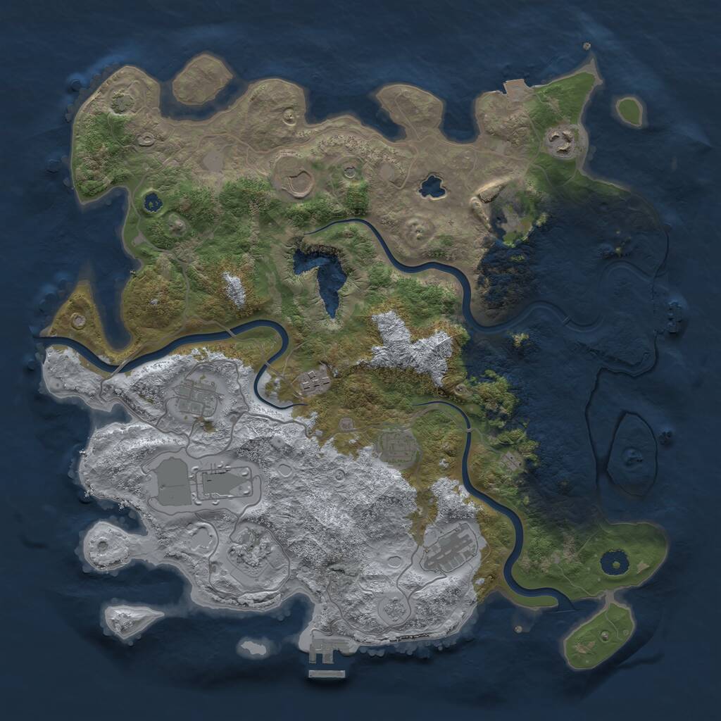 Rust Map: Procedural Map, Size: 4000, Seed: 2371, 15 Monuments