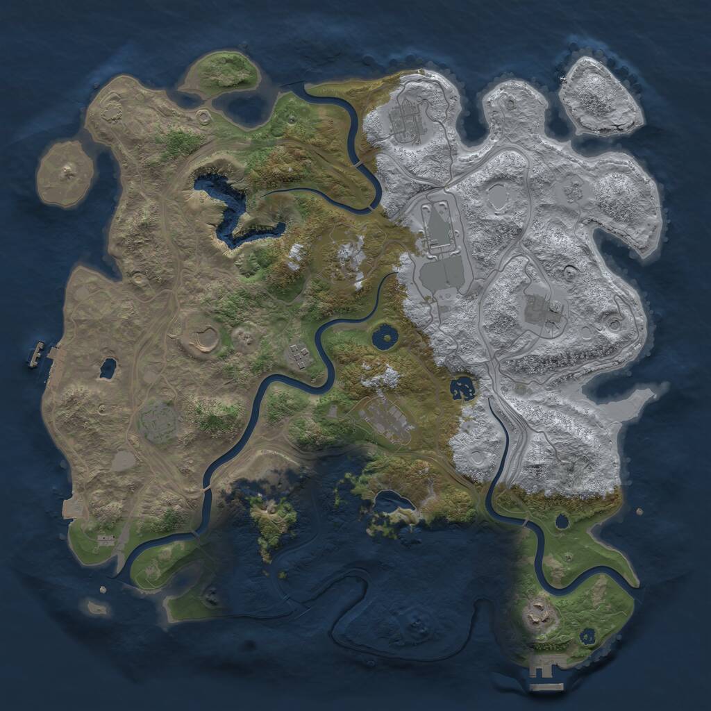 Rust Map: Procedural Map, Size: 4250, Seed: 1903037876, 17 Monuments