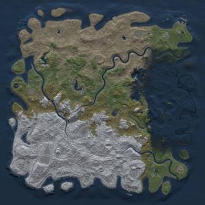 Thumbnail Rust Map: Procedural Map, Size: 6000, Seed: 1811375048, 17 Monuments