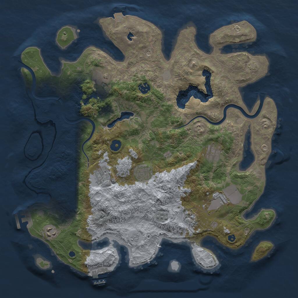 Rust Map: Procedural Map, Size: 4000, Seed: 580281247, 15 Monuments