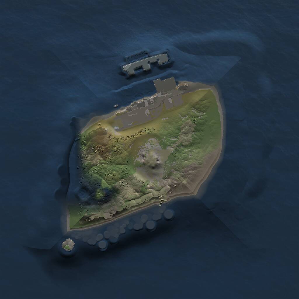 Rust Map: Procedural Map, Size: 1000, Seed: 46665, 2 Monuments