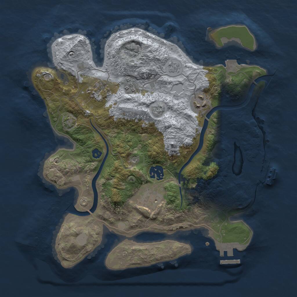 Rust Map: Procedural Map, Size: 3000, Seed: 136543, 11 Monuments
