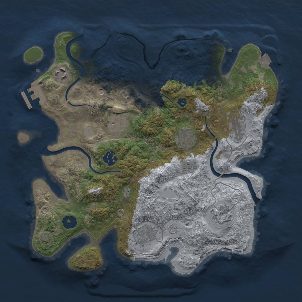Rust Map: Procedural Map, Size: 3300, Seed: 206, 13 Monuments
