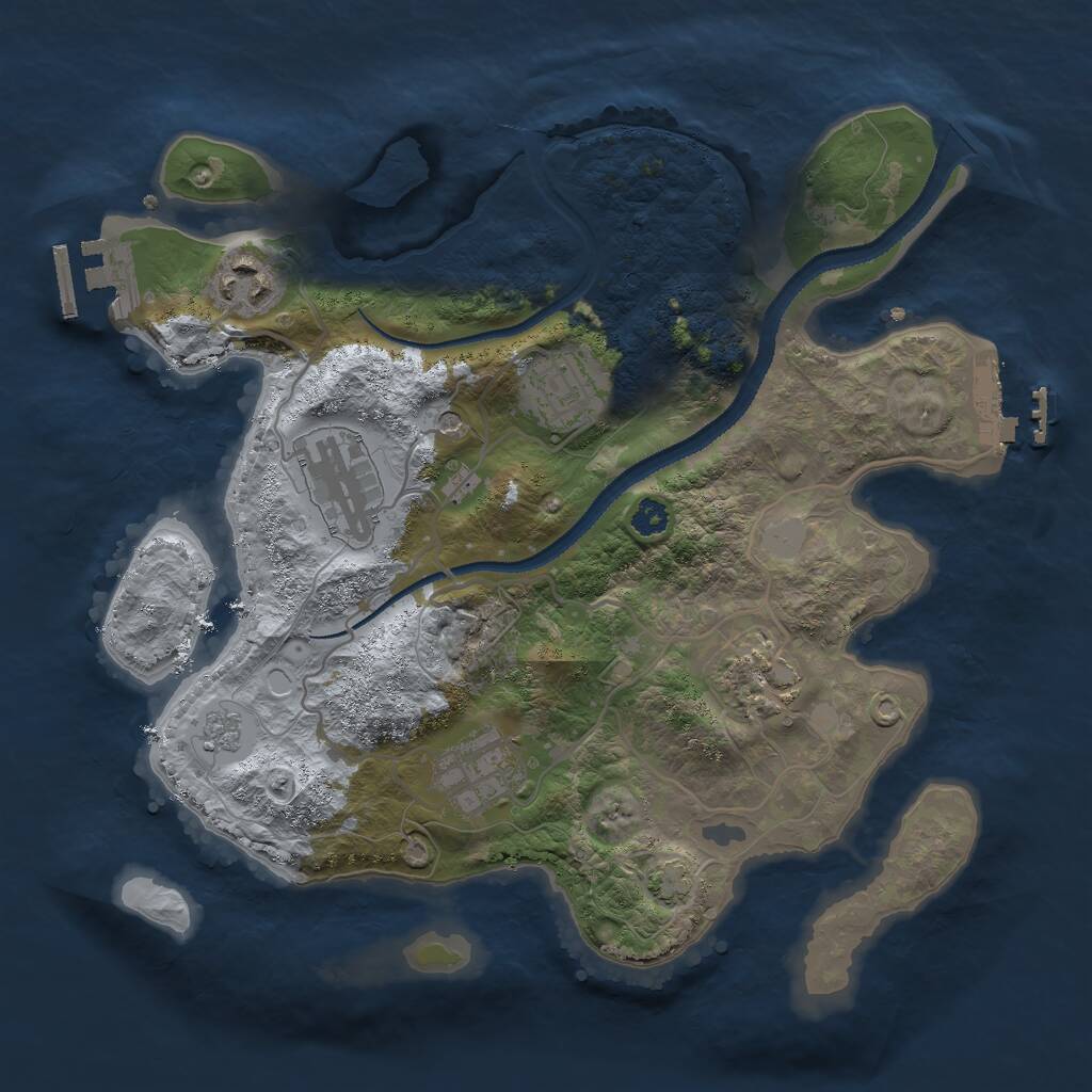 Rust Map: Procedural Map, Size: 3000, Seed: 928656146, 11 Monuments