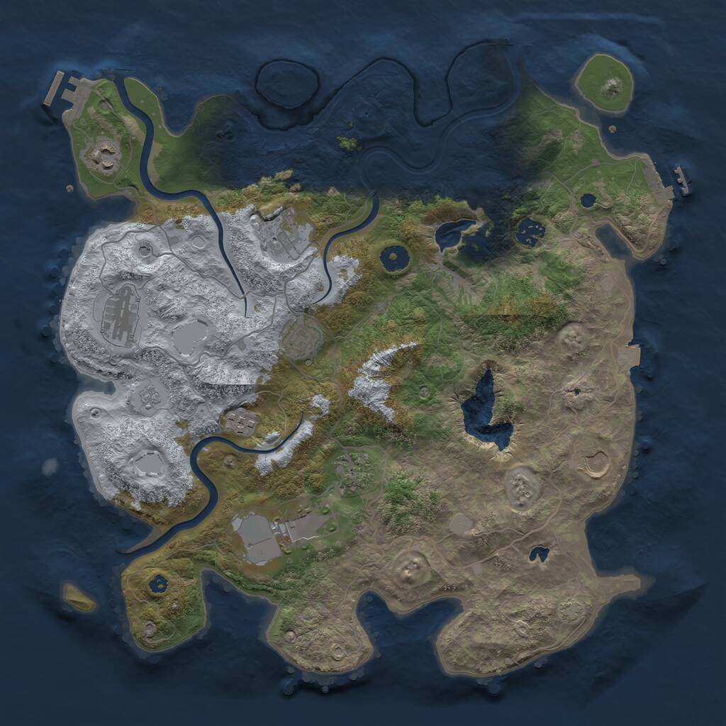 Rust Map: Procedural Map, Size: 4000, Seed: 474836, 15 Monuments