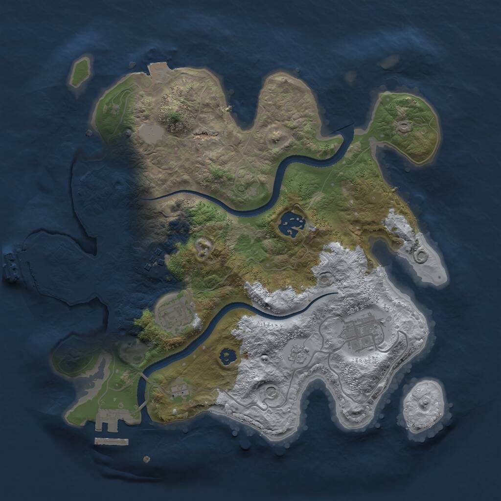 Rust Map: Procedural Map, Size: 3000, Seed: 22157, 9 Monuments