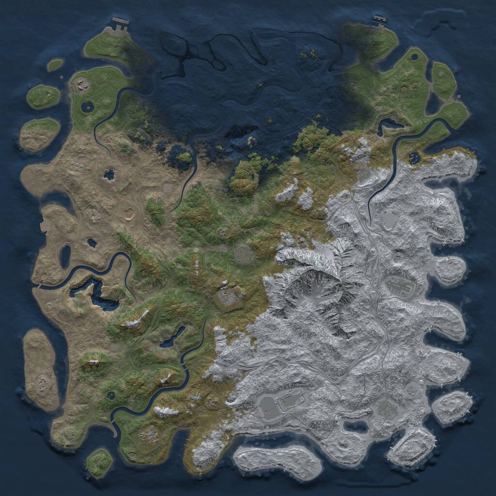Rust Map: Procedural Map, Size: 6000, Seed: 28810, 17 Monuments