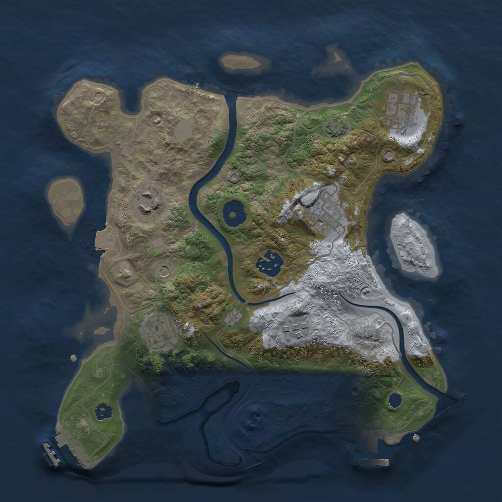 Rust Map: Procedural Map, Size: 3000, Seed: 62363463, 11 Monuments