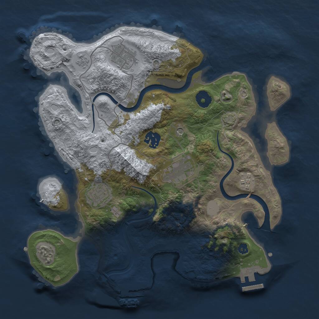 Rust Map: Procedural Map, Size: 3000, Seed: 63842, 11 Monuments