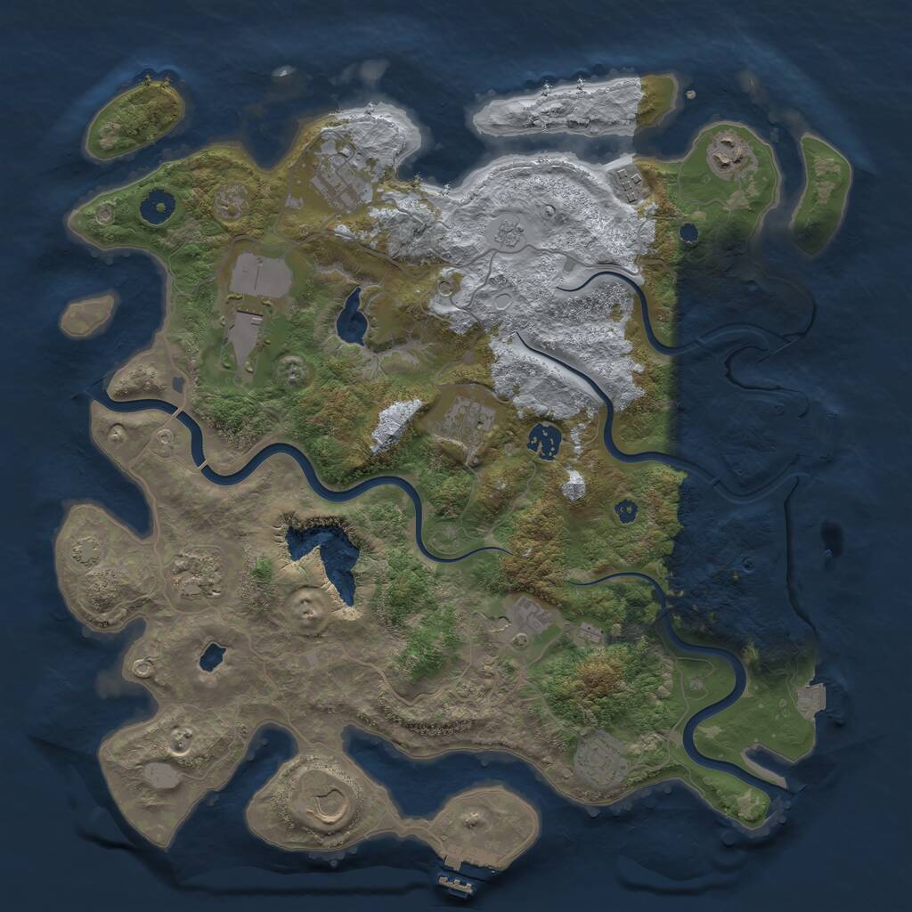 Rust Map: Procedural Map, Size: 4000, Seed: 1885336917, 16 Monuments