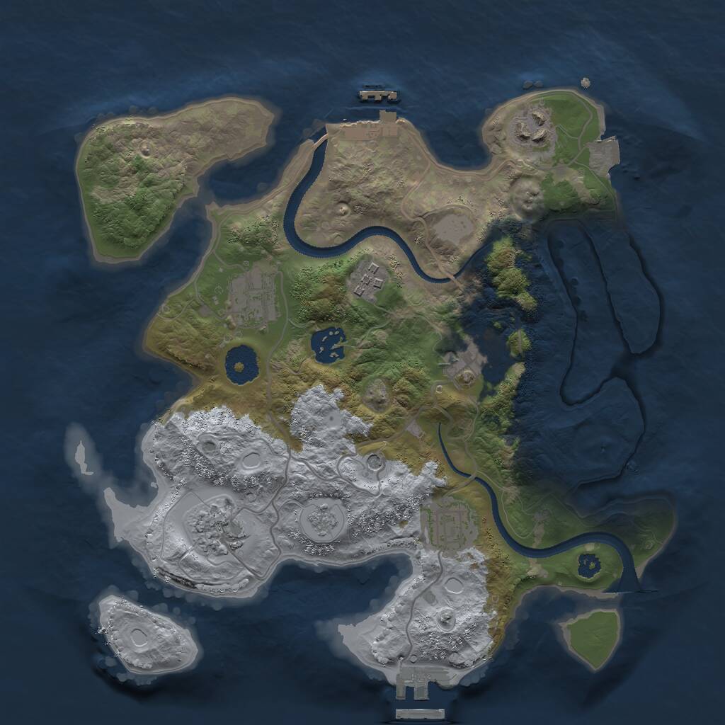 Rust Map: Procedural Map, Size: 3000, Seed: 8752314, 12 Monuments