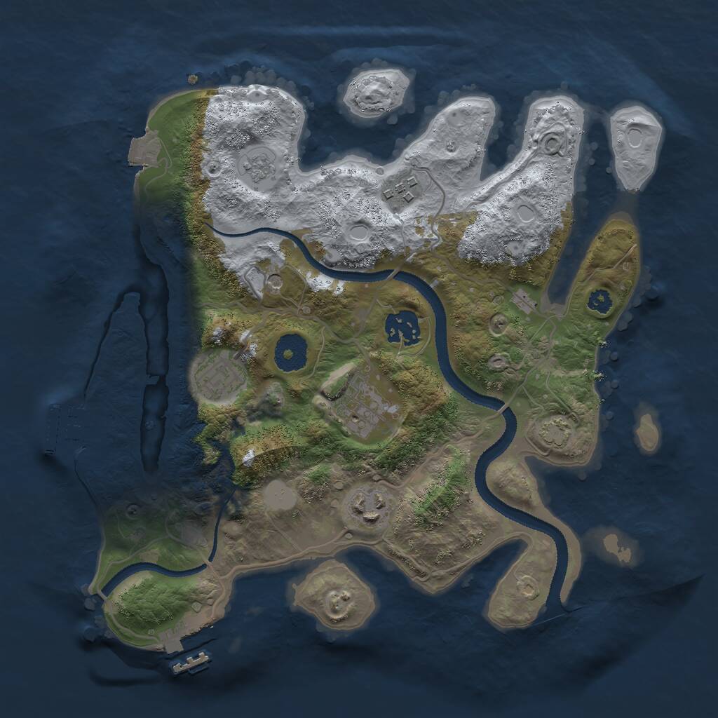 Rust Map: Procedural Map, Size: 3000, Seed: 851600418, 11 Monuments