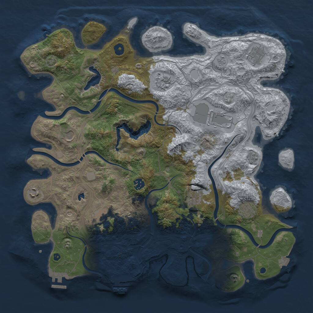 Rust Map: Procedural Map, Size: 4250, Seed: 8292024, 16 Monuments