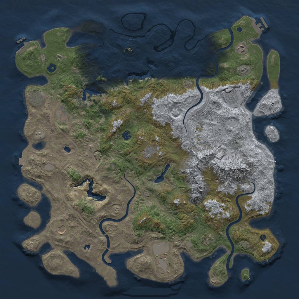 Rust Map: Procedural Map, Size: 5000, Seed: 8239534, 16 Monuments