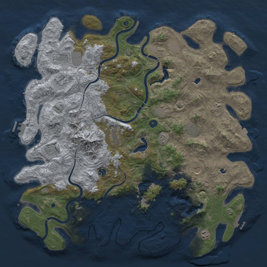 Rust Map: Procedural Map, Size: 5000, Seed: 8264673, 17 Monuments