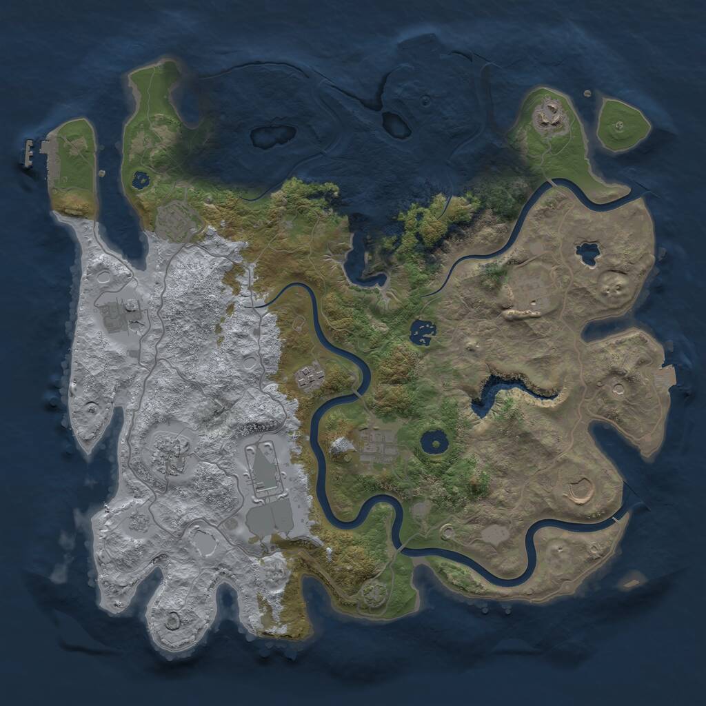Rust Map: Procedural Map, Size: 4000, Seed: 17944300, 16 Monuments